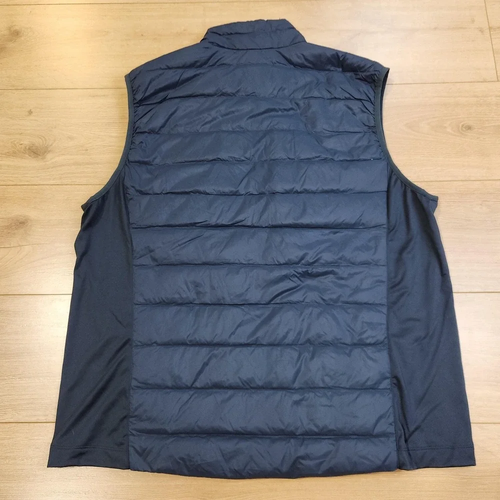 Eddie Bauer Down 550 Vest Mens XL‎ Blue Quilted Puffer Zip Pockets Lightweight